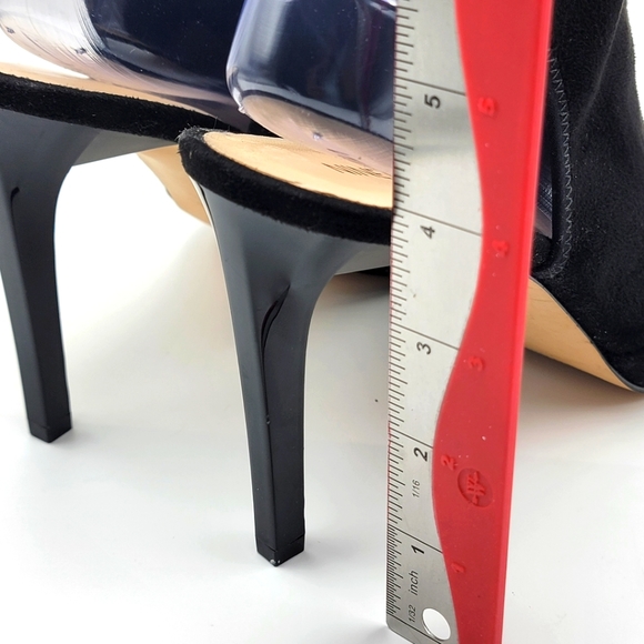 Nine West Black Levona Peep Toe Open Back Pumps Size 10.5 - Picture 5 of 7